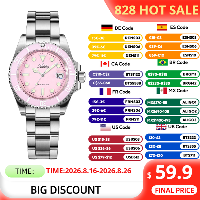 Battery Case Storage - Relojes ADDIES de 36mm y 50m