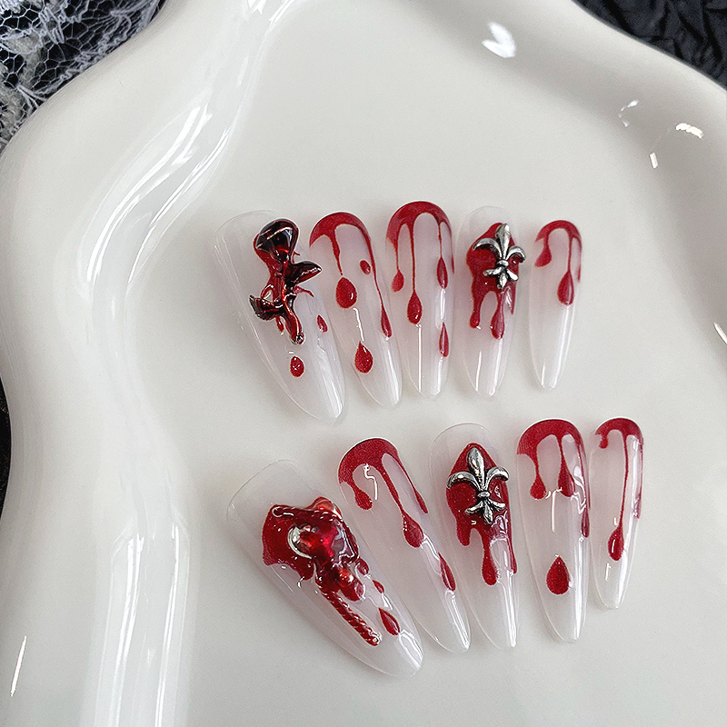 10 Uñas Postizas Largas Almend - Drip Tip Resin reseña y precio